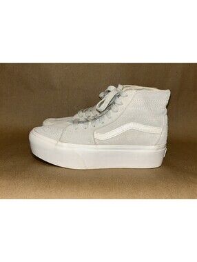 VANS Sk8 Hi Tapered Stackform Sneakers Womens 7 Gray Suede Chunky Platform